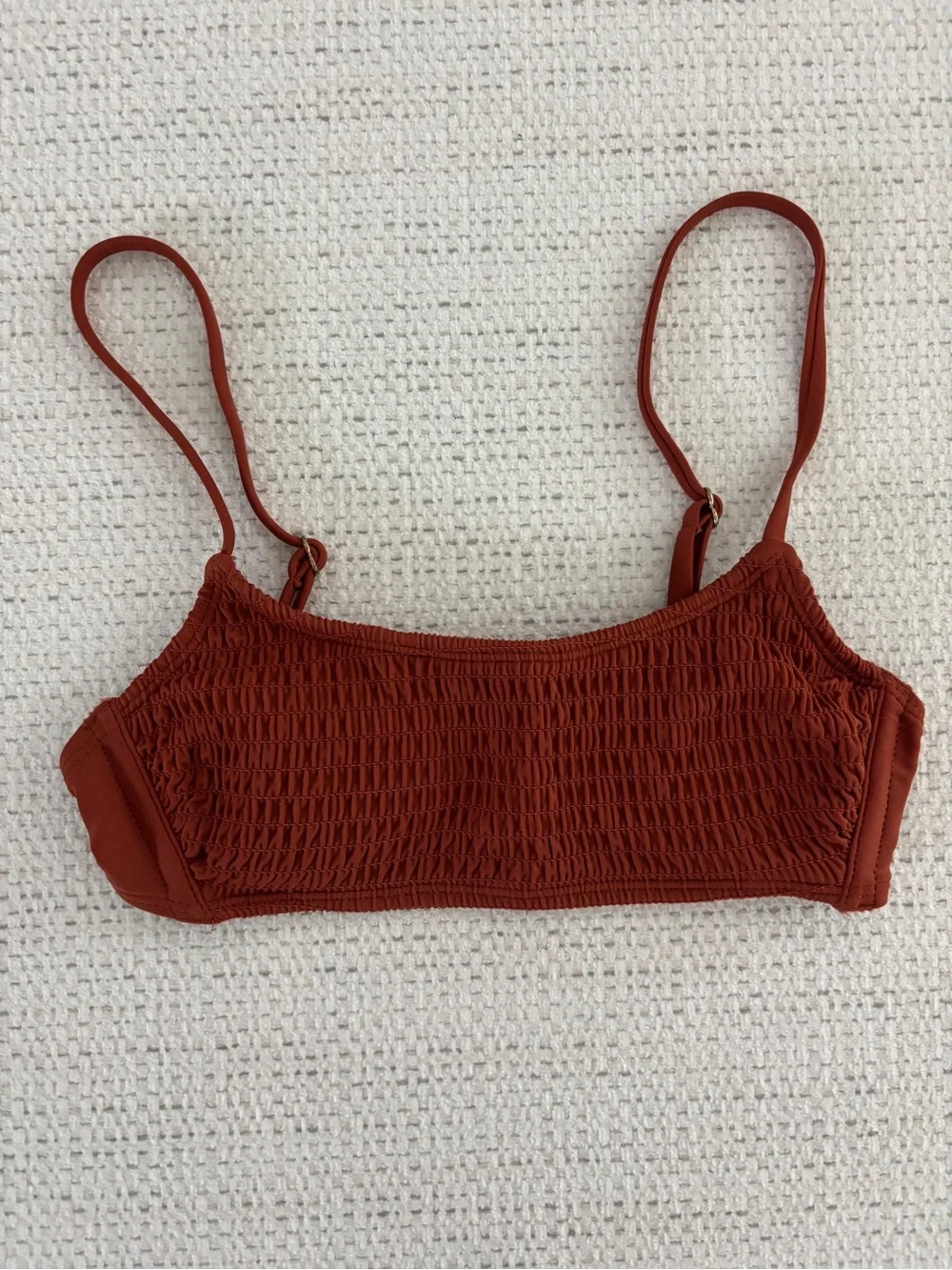 Smocked Rust Bralette Top, Size Small - Picture 1 of 7